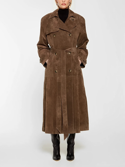 Harlow Suede trench coat